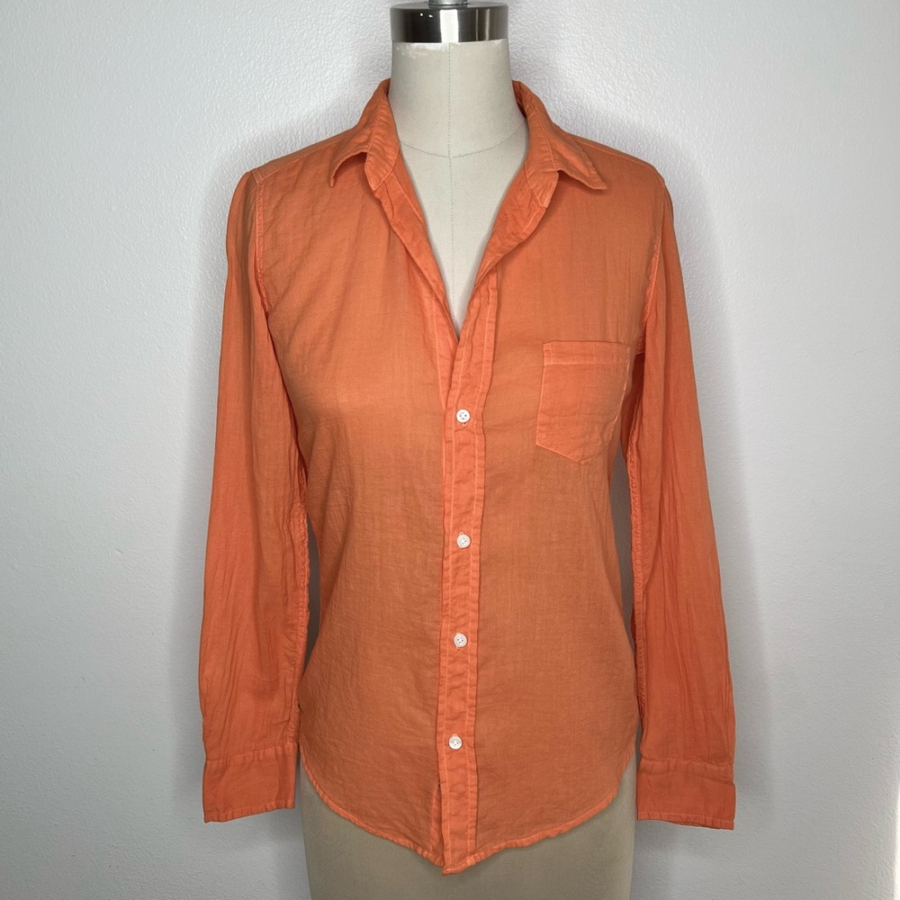 Frank & Eileen Orange Shirt XS Lightweight Blouse